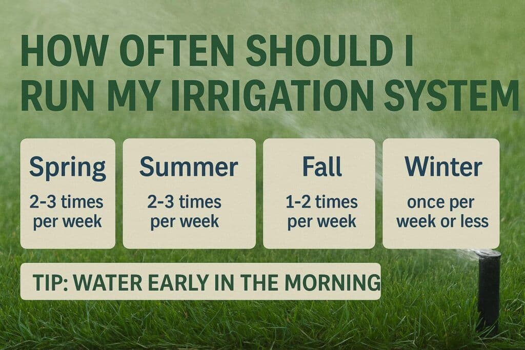 Irrigation sprinkler watering a Florida lawn on a scheduled watering day